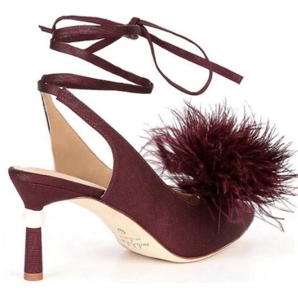 Antonio Melani x Nicola Bathie Claire Feather Ankle Wrap Heels - Picture 2 of 13